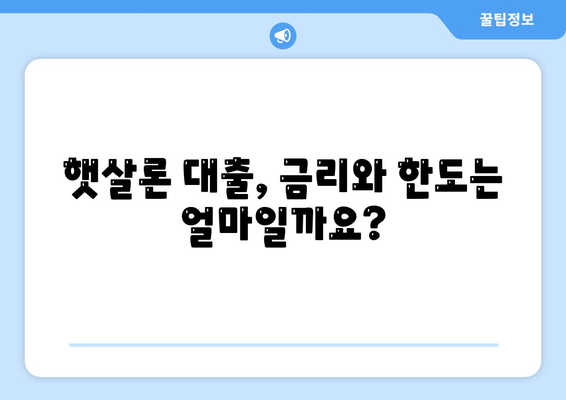 서민대출 햇살론 대출,자격 및 조건 안내