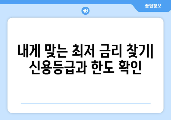 개인신용대출의 금리 및 한도 비교하기