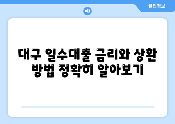 대구 일수대출 상세 소개