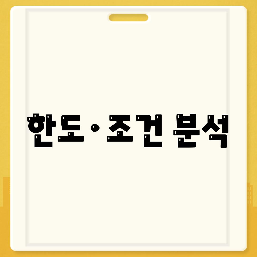 한도·조건 분석