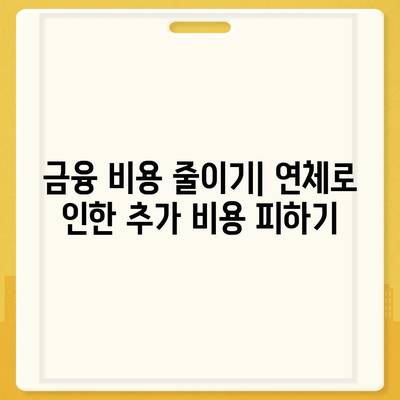 대출 연체 시 부정적인 영향을 최소화하는 방법