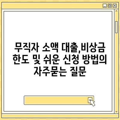 무직자 소액 대출,비상금 한도 및 쉬운 신청 방법