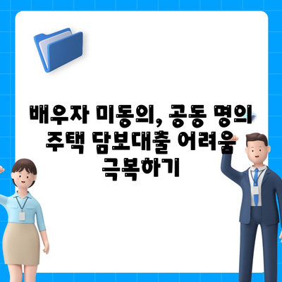 공동 명의 주택 담보대출을 위해 배우자 미동의 없는 경우 해결법