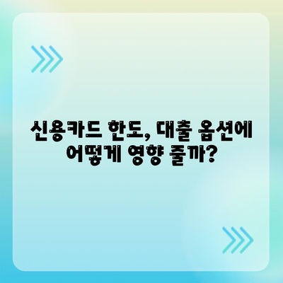 신용카드 한도 정확히 인정받는 대출 옵션