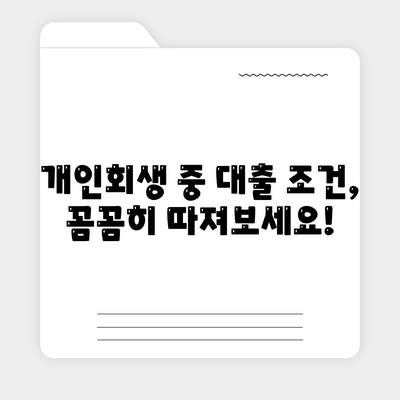 개인회생 중에도 가능할까? 대출 조건과 진행 방법 완벽 가이드 | 개인회생, 대출, 신용회복, 재무 상담