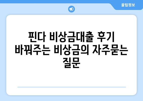 핀다 비상금대출 후기 바꿔주는 비상금