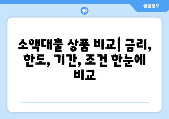 소액대출,신청 및 비교 요령