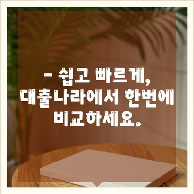 이번 대출 신청, 대출나라에서 알아보세요.