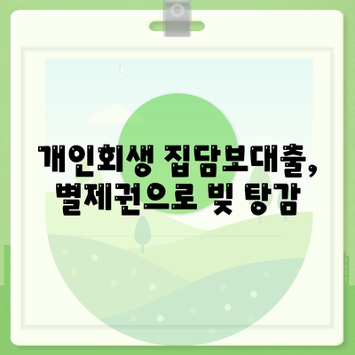 블랙 프라이데이 개인회생 집담보대출별제권 절차 안내