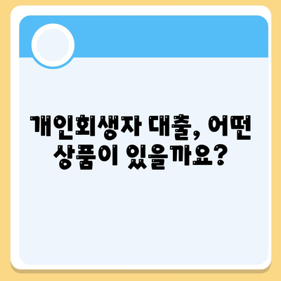 개인회생자 대출 상품 정리