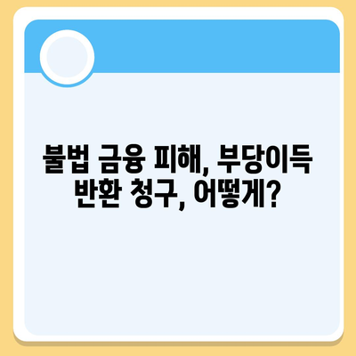 불법 금융대출 피해, 부당이득 반환으로 해결할 수 있을까요? | 불법 금융, 피해 구제, 부당이득 반환, 소송