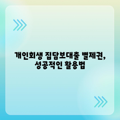 블랙 프라이데이 개인회생 집담보대출별제권 절차 안내