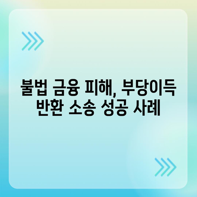 불법 금융대출 피해, 부당이득 반환으로 해결할 수 있을까요? | 불법 금융, 피해 구제, 부당이득 반환, 소송