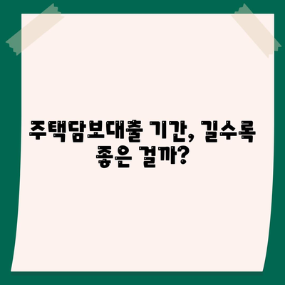 주택담보대출 기간, 얼마나 길게 가져가야 할까요? | 주택담보대출, 대출 기간, 금리, 상환 방식, 장단점