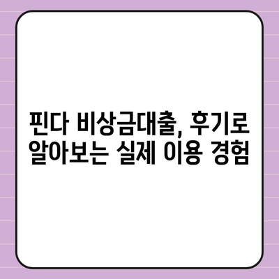 핀다 비상금대출 후기 바꿔주는 비상금