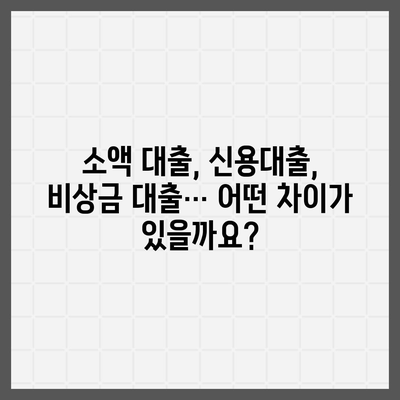 소액 대출, 딱 맞는 조건 찾기| 나에게 맞는 상품 비교 가이드 | 소액대출, 신용대출, 비상금, 저금리