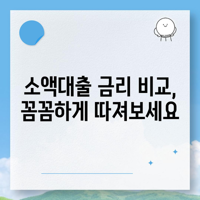 소액대출 신청, 어디서 어떻게? 똑똑한 비교 가이드 | 소액대출, 신청 방법, 비교, 금리, 조건, 추천