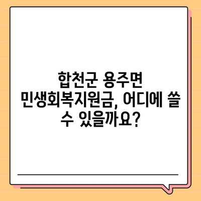 경상남도 합천군 용주면 민생회복지원금 | 신청 | 신청방법 | 대상 | 지급일 | 사용처 | 전국민 | 이재명 | 2024