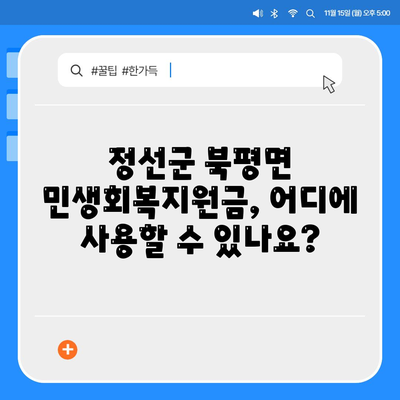 강원도 정선군 북평면 민생회복지원금 | 신청 | 신청방법 | 대상 | 지급일 | 사용처 | 전국민 | 이재명 | 2024