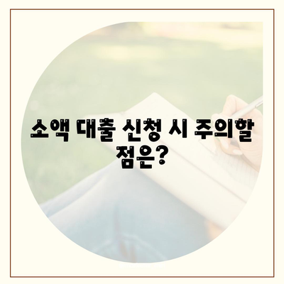 소액 대출에 대해 알아보기| 신청 방법과 필수 조건 총정리 | 소액 대출, 대출 조건, 금융 정보