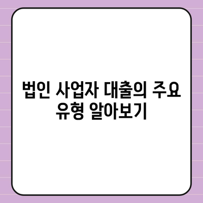 법인 사업자 대출 종류와 신청 조건 완벽 가이드 | 법인 대출, 사업자 금융, 자금 조달 팁