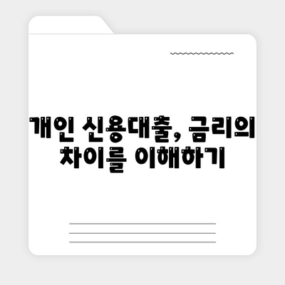 개인 신용대출 금리 및 한도 비교| 최적의 맞춤 대출 찾기 가이드 | 신용대출, 금리비교, 금융팁