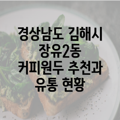 경상남도 김해시 장유2동 커피원두 추천과 유통 현황