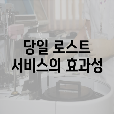 당일 로스트 서비스의 효과성