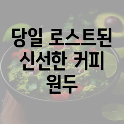 당일 로스트된 신선한 커피 원두