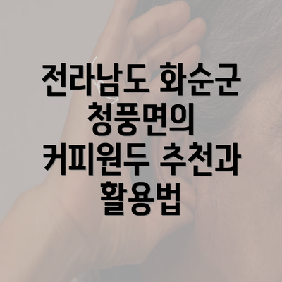 전라남도 화순군 청풍면의 커피원두 추천과 활용법