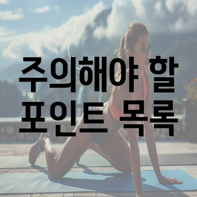 주의해야 할 포인트 목록