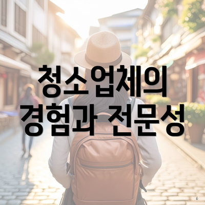 청소업체의 경험과 전문성