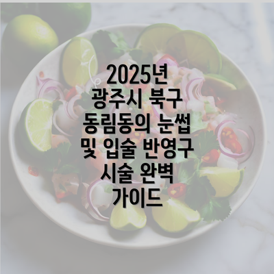 2025년 광주시 북구 동림동의 눈썹 및 입술 반영구 시술 완벽 가이드