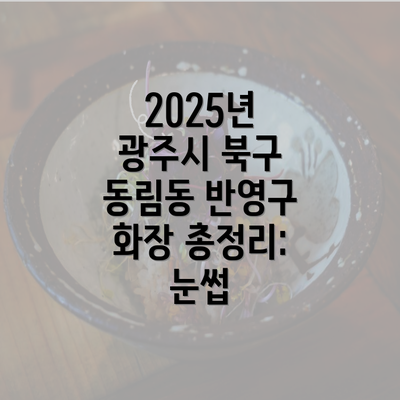 2025년 광주시 북구 동림동 반영구 화장 총정리: 눈썹