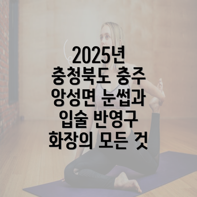 2025년 충청북도 충주 앙성면 눈썹과 입술 반영구 화장의 모든 것