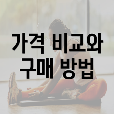 가격 비교와 구매 방법