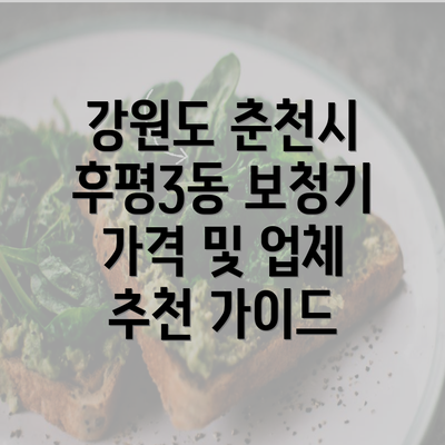 강원도 춘천시 후평3동 보청기 가격 및 업체 추천 가이드