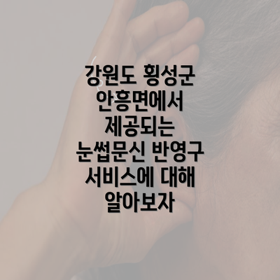 강원도 횡성군 안흥면에서 제공되는 눈썹문신 반영구 서비스에 대해 알아보자