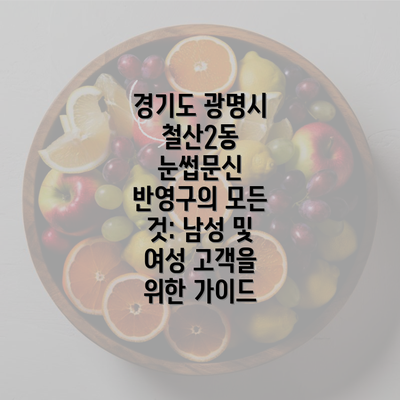 경기도 광명시 철산2동 눈썹문신 반영구의 모든 것: 남성 및 여성 고객을 위한 가이드