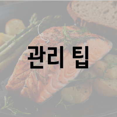 관리 팁