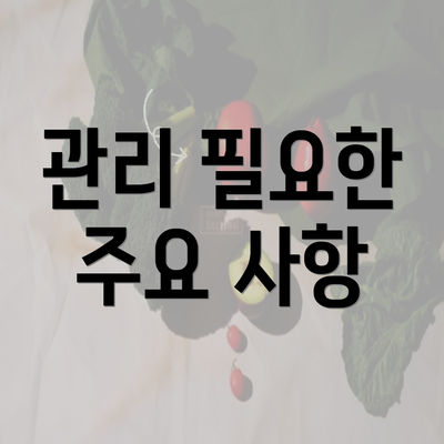 관리 필요한 주요 사항