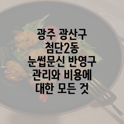 광주 광산구 첨단2동 눈썹문신 반영구 관리와 비용에 대한 모든 것