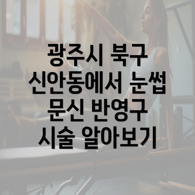 광주시 북구 신안동에서 눈썹 문신 반영구 시술 알아보기