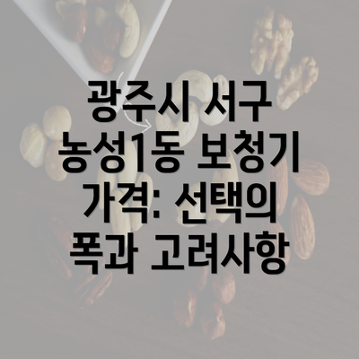 광주시 서구 농성1동 보청기 가격: 선택의 폭과 고려사항