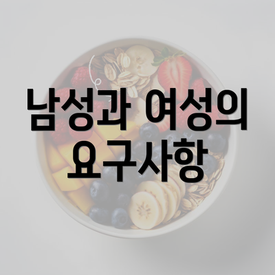 남성과 여성의 요구사항