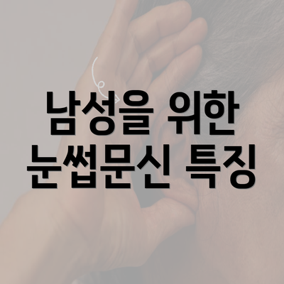 남성을 위한 눈썹문신 특징