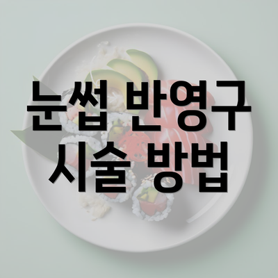 눈썹 반영구 시술 방법