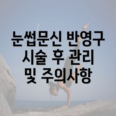 눈썹문신 반영구 시술 후 관리 및 주의사항