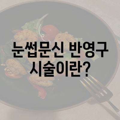 눈썹문신 반영구 시술이란?