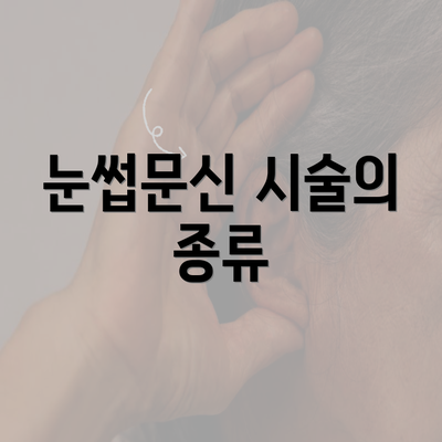 눈썹문신 시술의 종류